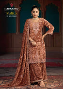 Rangoon Mallika Makhmal Velvet Heavy Designer Work Readymade Suit