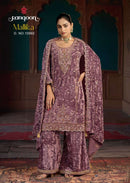 Rangoon Mallika Makhmal Velvet Heavy Designer Work Readymade Suit