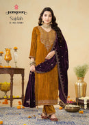Rangoon Sajdah Crush Fabric Designer Work Readymade Ladies Suits
