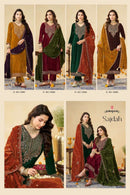 Rangoon Sajdah Crush Fabric Designer Work Readymade Ladies Suits