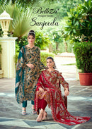 Belliza Sanjeeda Viscose Rayon Elegant Embroidered Suit Collection