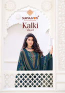 Suryajyoti Kalki Vol 41 Jam Satin Printed Suit With Embroidery Work