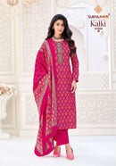Suryajyoti Kalki Vol 41 Jam Satin Printed Suit With Embroidery Work