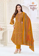 Suryajyoti Kalki Vol 41 Jam Satin Printed Suit With Embroidery Work