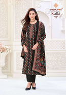 Suryajyoti Kalki Vol 41 Jam Satin Printed Suit With Embroidery Work
