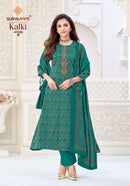 Suryajyoti Kalki Vol 41 Jam Satin Printed Suit With Embroidery Work