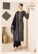 Suryajyoti Krista Vol 4 Jam Satin Printed Suit With Embroidery Worked Suits