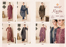 Suryajyoti Krista Vol 4 Jam Satin Printed Suit With Embroidery Worked Suits