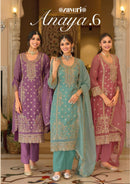Zaveri Anaya Vol 6 Premium Organza Embroidered Readymade Suit